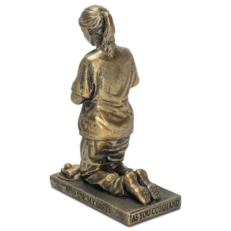 Dicksons Help Me Heal Praying Nurse 5 inch Gold Resin Stone Table Top Figurine - Image 4